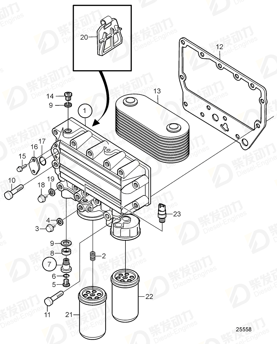 volvo penta Plug 21011809 Drawing